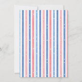 Rood Wit & Blauwe Meisje Baby Shower Uitnodiging (Achterkant)