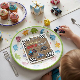 Rood Wit Blauwe Monstertruck Negende Verjaardagsfe Servet