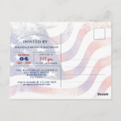 Rood, Wit, Blauwe Oom Sam 4 Juli Uitnodiging (Achterkant)