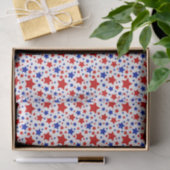 Rood wit blauwe patriottische sterrenpatroon tissu tissuepapier (Geschenk)