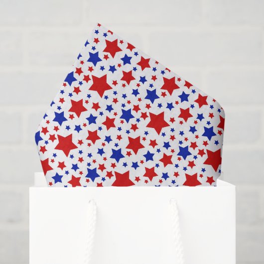 Rood wit blauwe patriottische sterrenpatroon tissu tissuepapier (Cadeauzakje)