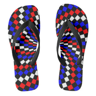 Rood Wit Blauwe Schaken Spiraal door Kenneth Yonci Teenslippers