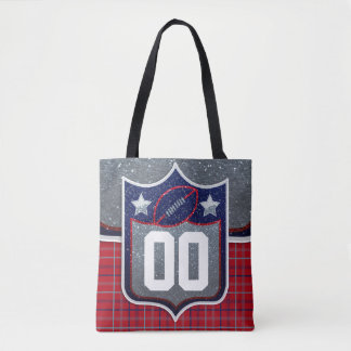 Rood Wit Blauwe School Voetbaltrui Tote Bag