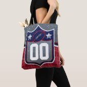 Rood Wit Blauwe School Voetbaltrui Tote Bag (Dichtbij)