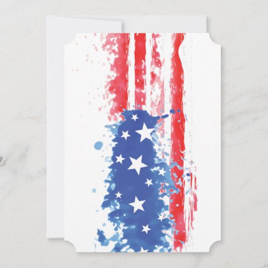 Rood Wit & Blauwe Spat Amerikaanse Vlag Kaart (Achterkant)