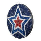 Rood, Wit, Blauwe Ster 4 Juli Glitter Dartbord (Voorkant Rechts)