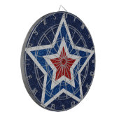 Rood, Wit, Blauwe Ster 4 Juli Glitter Dartbord (Voorkant Links)