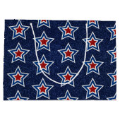 Rood, Wit, Blauwe Ster 4 Juli Glitter Groot Cadeauzakje (Achterkant)
