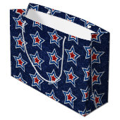 Rood, Wit, Blauwe Ster 4 Juli Glitter Groot Cadeauzakje (Achterkant Gekanteld)