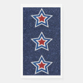 Rood, Wit, Blauwe Ster 4 Juli Glitter Servet (Voorkant)