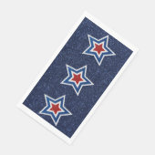 Rood, Wit, Blauwe Ster 4 Juli Glitter Servet (Hoek)