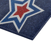 Rood, Wit, Blauwe Ster 4 Juli Glitter Snijplank (Hoek)