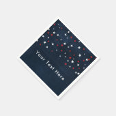 Rood Wit & Blauwe Sterren Denim Aangepaste Feest Servet (Hoek)