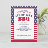 Rood Wit Blauwe Sterren Strepen USA vlag 4 Juli BB Kaart (Staand voorkant)