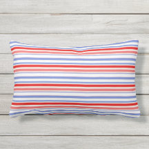 Rood, wit, blauwe streep buitenste lumbar Pillow