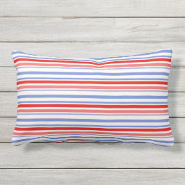 Rood, wit, blauwe streep buitenste lumbar Pillow Buitenkussen