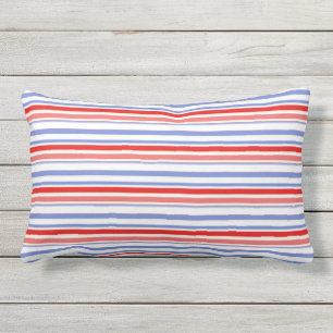 Rood, wit, blauwe streep buitenste lumbar Pillow Buitenkussen