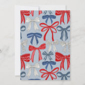 Rood Wit & Blauwe Strikken Vier Juli Uitnodiging (Achterkant)