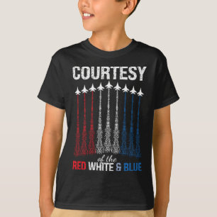 Rood Wit Blauwe Usa Vlag Gevechtsvliegtuigen 4 Jul T-shirt