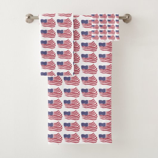 Rood Wit Blauwe Vlag Patroon Ontwerp Bad Handdoek (Insitu)