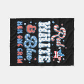 Rood Wit Blauwe Zoom Onc Crew Verpleegster 4e Juli Fleece Deken (Voorkant (Horizontaal))