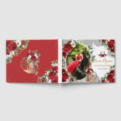 Rood Wit Bloemen Charro Laarzen Quinceanera Foto Gastenboek (Volledig)