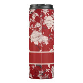 Rood & Wit Bloemen Chinoiserie Patroon Personalise Thermosbeker (Achterkant)