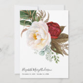 Rood Wit Bloemen Dank u Bereavement Foto Bedankkaart (Achterkant)