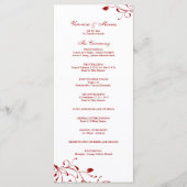 Rood & Wit Bloemen Decal Trouwprogramma Programmakaart (Voorkant)