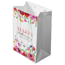 Rood Wit Bloemen Gelukkig Moeders Wenskaart