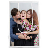 Rood Wit Bloemen Gelukkig Moeders Wenskaart Medium Cadeauzakje (Achterkant)