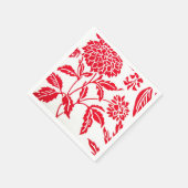 Rood & Wit Bloemen Print servetten (Hoek)