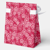Rood Wit Bloemen Rustiek mode Patroon Retro Bedankdoosjes (Achterkant)