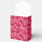 Rood Wit Bloemen Rustiek mode Patroon Retro Bedankdoosjes (Open)