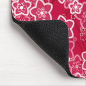 Rood Wit Bloemen Rustiek mode Patroon Retro Muismat (Hoek)