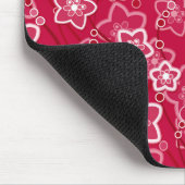 Rood Wit Bloemen Rustiek mode Patroon Retro Muismat (Hoek)