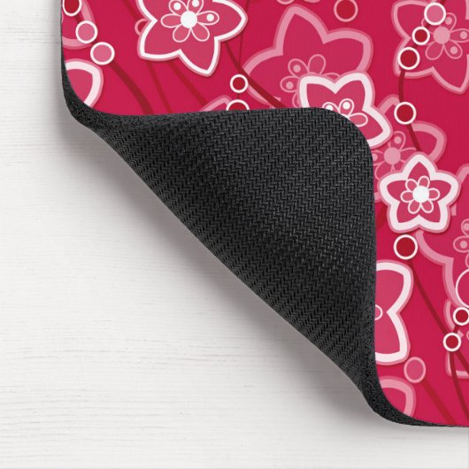 Rood Wit Bloemen Rustiek mode Patroon Retro Muismat (Hoek)