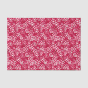 Rood Wit Bloemen Rustiek mode Patroon Retro Tissuepapier