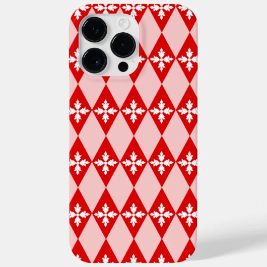 Rood & Wit Bloemendiamanten Case-Mate iPhone Case (Achterkant)