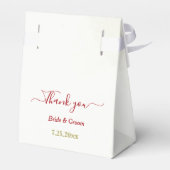 Rood wit bloemengroen bruiloft bedankdoosjes (Achterkant)