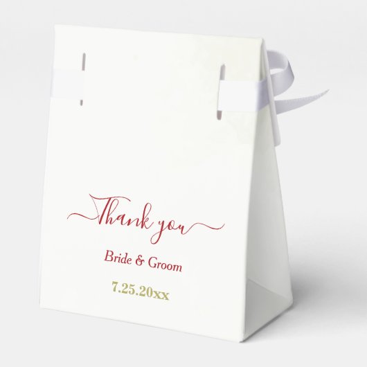 Rood wit bloemengroen bruiloft bedankdoosjes (Achterkant)