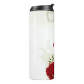 Rood wit bloemengroen thermosbeker (Gedraaid links)