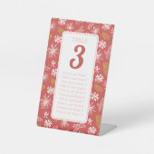 Rood & wit bloemenzittabel # reclamebord met voetstuk (Voorkant)