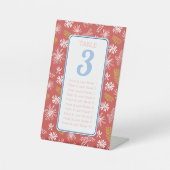 Rood & wit bloemenzittabel # reclamebord met voetstuk (Voorkant)