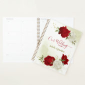 rood wit bloemmotief groen bruiloft planner (Display)