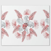 Rood & Wit Bloemmotief Inpakpapier (Vlak)