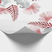 Rood & Wit Bloemmotief Inpakpapier (Hoek)
