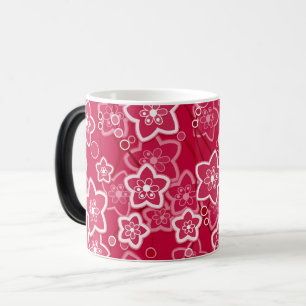 rood wit bloemmotief rustieke mode patroon retro magische mok