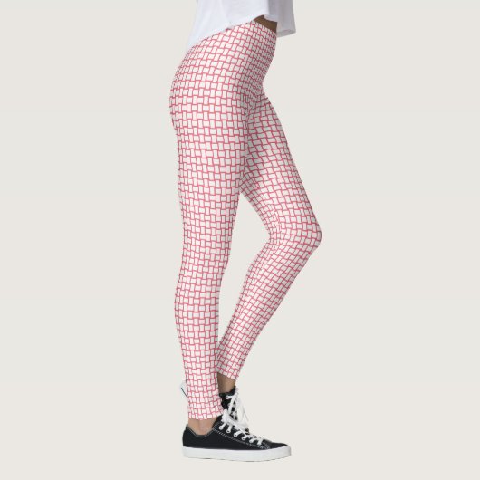 Rood Wit Blokpatroon Leggings (Rechts)