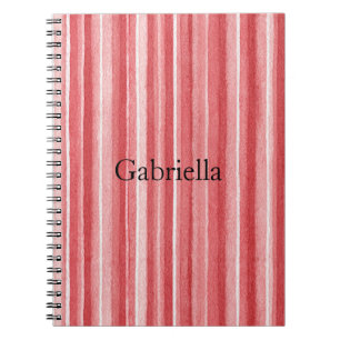 Rood Wit Blush Roze Strepen Notitieboek